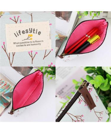 Linen Pencil Case & Cosmetic Bag in Pink - Stylish Durable and Perfect for International Shipping - Buy Online on GoSupps.com