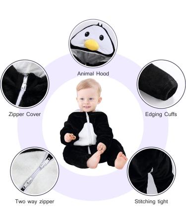 COOKY.D Unisex Winter Animal Hooded Baby Romper | Black Bird | 6-12 Months - Buy Online on GoSupps.com