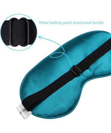 Adjustable Silk Sleep Mask for Women Men - Funny Blackout Night Blindfold in Aquamarine Blue - Ideal for Sleeping Aid, Travel, Naps - Blocks Light Effectively - Buy Online on GoSupps.com