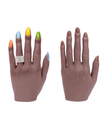 Manicure Practice Fake Hand Silicone Nail Training Model with Bendable Joints Embedded Nail and Thick Nail Bed Skin for Authentic Nail Application Experience Ideal (Left Hand) - Buy Online on GoSupps.com