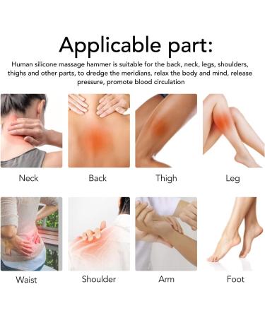 Handy Silicone Massage Hammer - Portable Deep Tissue Pain Relief Tool for Back (Adjustable 29-38 cm) - Buy Online on GoSupps.com