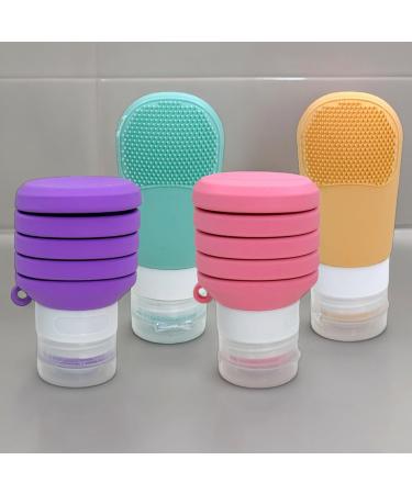 Mijoma 4-Part Travel Set | Leak-Proof Foldable Silicone Bottles for Shampoos & Liquids | Colorful Hand Luggage with Suction Cup & Brush - Buy Online on GoSupps.com