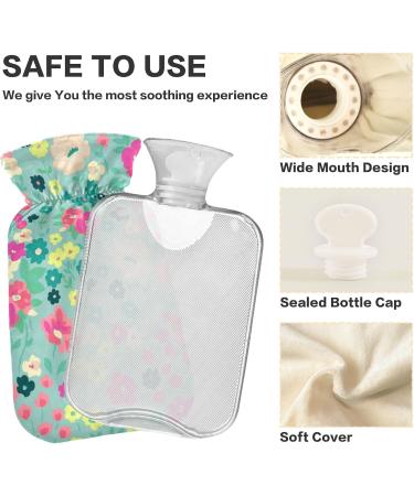 Naanle Retro Flowers Hot Water Bottle - 2L Transparent Heat Bottle for Back Pain Relief Hand & Feet Warmer Neck Warmth & Cold Therapy - International Shipping Available - Buy Online on GoSupps.com
