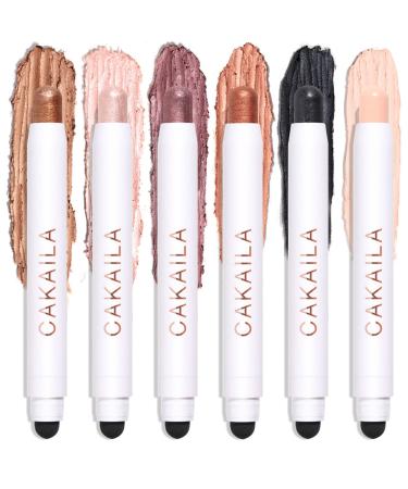 6 Colors Glitter Eyeshadow Stick Colorful Set Waterproof Eye Shadow Pencil Eye shadow Stick Pen Makeup Set Waterproof & Long Lasting Starter Eyeshadow Stick Sets