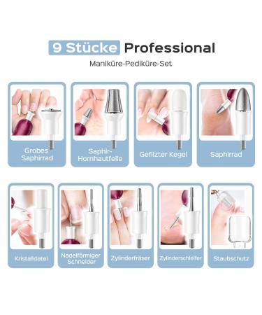 Upgrade Your Nail Care: 9-in-1 Wireless Pedicure Manicure Set with LED Light & 5 Speed Electrical Nail Miller Perfect for Hand & Foot Care - Buy Online on GoSupps.com