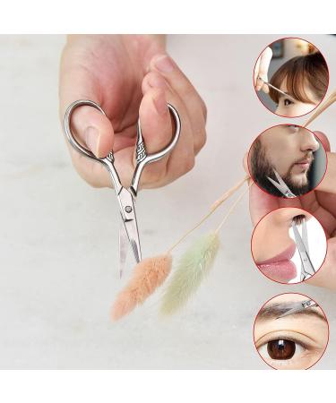 Lobodt Small Facial Hair Scissors - Stainless Steel Straight Tip Snips Grooming Kit for Eyebrows, Beard, Moustache - Portable PU Case Included - Buy Online on GoSupps.com