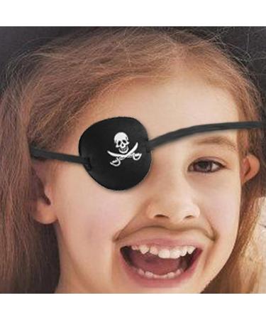 Adjustable Black Pirate Eye Patches for Kids & Adults - Comfortable Skull Blindfolds for Pirate Costumes - Buy Online on GoSupps.com