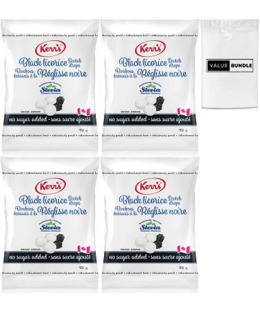 Value Bundle: Kerrs Candy - BLACK LICORICE SCOTCH DROPS - No Sugar Added - Licorice Candies - Licorice Candy - Diabetic Snacks - Diabetic Candy - Bonbon Candies - Healthy Snacks for Adults and Kids - Hard Candy - Custom Value Bundle Branded Package of 4 (