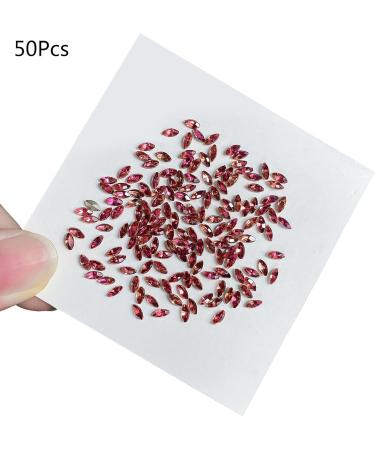 FEIlei 50Pcs Horse Eye Nail Rhinestones Flat Back Nail Gems DIY Nail Art Decorations - Buy Online on GoSupps.com