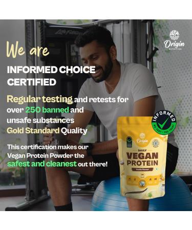 Ori Gin Nutrition 100% Natural Vegan Protein Powder - 25g Plant-Based Protein Easy to Digest Vanilla Flavor 780g - European Pea & Pumpkin Seed Protein - Buy Online on GoSupps.com