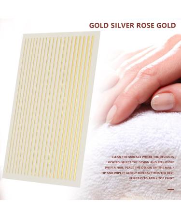 Gold 3D Nail Sticker Stripe Lines Adhesive Striping Tape Nail Art Gold Silver 3Pc Nail - Buy Online on GoSupps.com