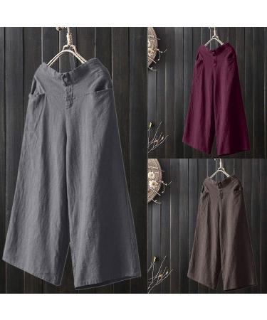 Cotton Linen Butterfly Print Palazzo Pants | Summer Sport Fashion | Wide Leg Casual Trousers - Buy Online on GoSupps.com