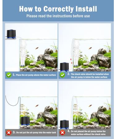 AQQA 10W Aquarium Air Pump - 920L/H Oxygen Pump for Aquariums up to 1200L with Ultra-Quiet Operation & 2 Adjustable Air Outlets - Buy Online on GoSupps.com