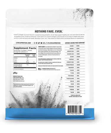 Levels Collagen Peptides No Artificial Ingredients 11G of Collagen Unflavored 1LB Unflavored 1 Pound (Pack of 1) - Buy Online on GoSupps.com
