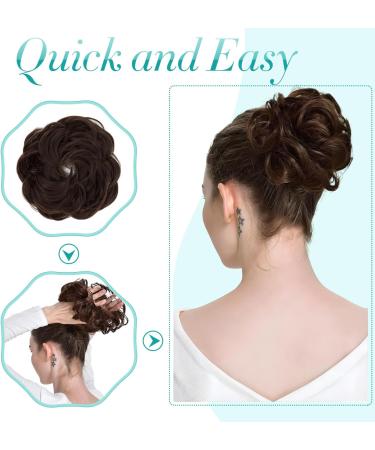 S-Noilite Thick Messy Bun Scrunchie Hair Piece - Dark Brown/Light Auburn Mix - Buy Online on GoSupps.com
