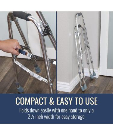 Durable Aluminum DMI Folding Hemi-Walker for Support - Silver, Adjustable Height 30'-35 - Buy Online on GoSupps.com