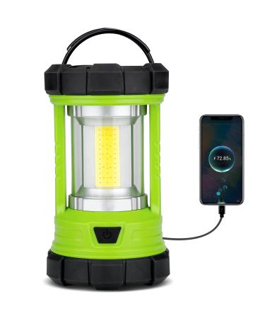 Rechargeable Camping Lantern, 3000LM 5 Light Modes Camping Light 4400 Capacity Phone Charger LED Impact-Resistant Flashlight Lantern Portable Waterproof Hurricane Lanterns for Emergency(Pale Green) 1-Pale Green