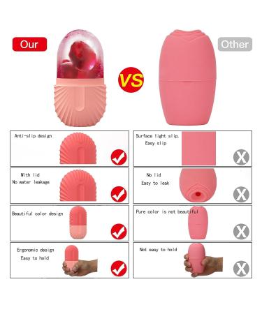 GISUREY Ice Face Roller - De-Puff Eye Bags & Reduce Migraine Pain | Reusable Silicone Skin Care Tool (Pink - Buy Online on GoSupps.com