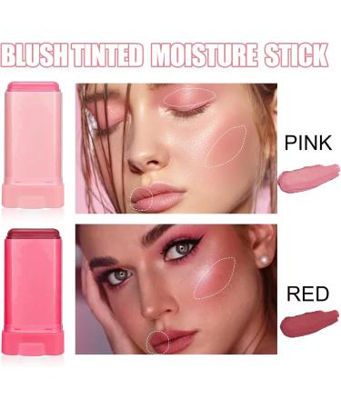 3PCS Cream Blush Stick Smooth Blush Stick Waterproof Moisturizer Stick Matte Highlighter Stick Natural Nude Makeup for Cheek Eyes Lips Pink 19 g (Pack of 3) Pink - Buy Online on GoSupps.com