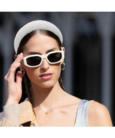 Yission White Pearl Rhinestone Headband for Women - Sparkly Beaded Hairband for Wedding and Special Occasions - Buy Online on GoSupps.com