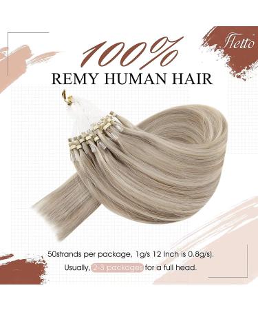Buy Hetto Microring Real Hair Balayage Extensions - #P17/23 Light Blond Highlights - 50cm Remy Hair Extensions for Seamless Volume - Buy Online on GoSupps.com
