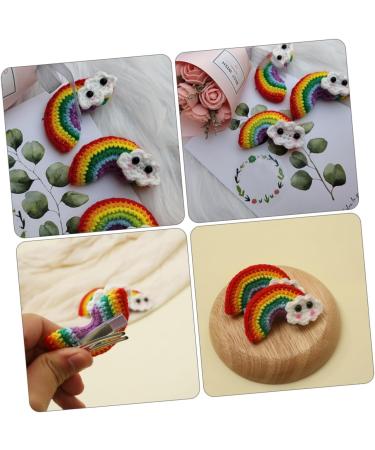 minkissy 3 Pairs Rainbow Barrettes Wool Yarn Hair Accessories Wool Felt Rainbow Charm Felt Rainbow Applique Hair Bow Hair Accessories for Kids Girl Hair Decor Props Alloy Cartoon Child - Buy Online on GoSupps.com