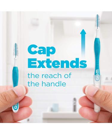 GUM Proxabrush Go-Betweens Reusable Interdental Cleaners Antibacterial Bristles Protective Travel Cap 1614D Blue Size 5 Wide 8 Count Wide 1 count (Pack of 8) Blue - Buy Online on GoSupps.com
