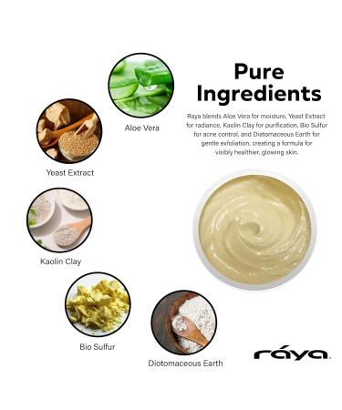 Raya Bio-Sulfur Masque | Deep Cleansing Facial Clay Mask for Oily Skin | Exfoliating Face Pack with Vitamin-B & Bio Sulfur | Control Breakouts & Oiliness - Buy Online on GoSupps.com
