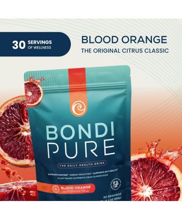 Bondi Pure - Daily Health & Detox Drink - Promote Gut Health & Energy Support During a Cleanse or Intermittent Fasting - Plant-Based Fibers Alkalizing Super Greens - Blood Orange (30 Servings) Blood Orange 30 Servings (Pac  - Buy Online on GoSupps.com