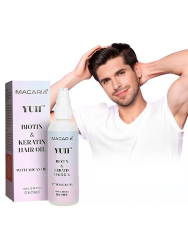 Macaria Herbal Pvt ltd Yuii Biotin hair Oil for frizzy hair men
