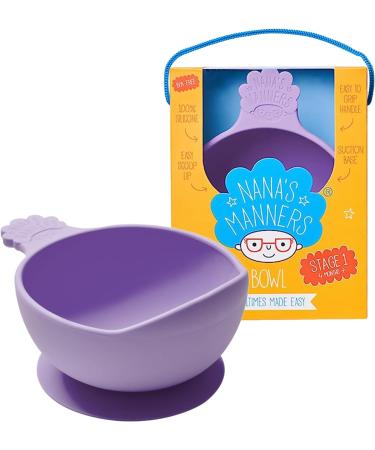 Nana's Manners Stage 1 Suction Bowl Set for Babies Aged 4 Months Plus - Weaning Bowl for Infant Kids - Purple - Buy Online on GoSupps.com