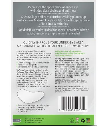 Reviva Labs Collagen-Fibre Eye Pads - 3 Sets of Contoured Anti-Aging Pads - Buy Online on GoSupps.com