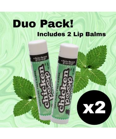 PACK OF 2 - .15 oz. Chicken Poop MINT FLAVOR Lip Balm Value Set | Moisturizing Lip Balm for Dry Chapped Lips | Natural Beeswax Formula with Vitamin E | Peppermint Oil - Buy Online on GoSupps.com
