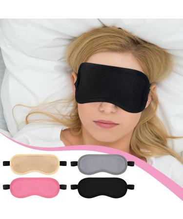 Organic Castor Oil Pack Set - 4 Pcs Reusable Wraps & Sleep Mask for Eyelashes Eyebrows Wrinkles & Dark Circles - Khaki Black Gray & Pink - Buy Online on GoSupps.com