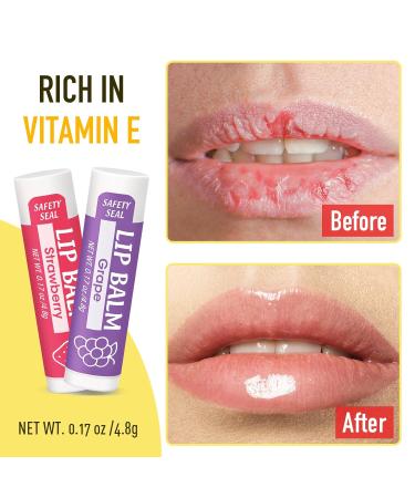 YesBes 32 Pack Lip Balm Natural Lip Balm Bulk with Vitamin E and Coconut Oil Moisturizing Lip Balms for Dry Cracked Lips Lip Balms for Valentines Gifts Stocking Stuffers - 8 Flavors - Buy Online on GoSupps.com