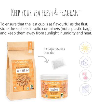 Friendship Organics Chai Spice Tea Bags Organic and Fair Trade Black Tea 22 Count - Buy Online on GoSupps.com