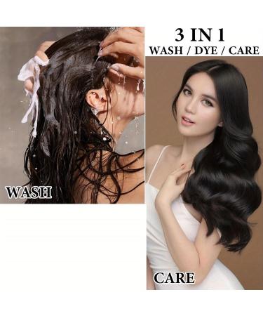 3 Pcs 3 in 1 Black Hair Dye Shampoo | Nourishing Semi-Permanent Gray Coverage for Men & Women | 100ml x 3 - International Shipping Available - Buy Online on GoSupps.com