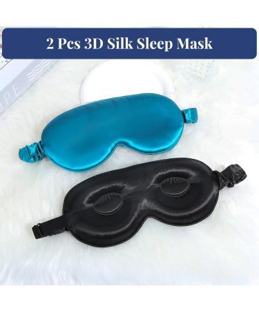 Buy BeeVines 3D Sleep Mask - 22 Momme Silk Eye Masks 2 Pack Weighted Blindfold Night Light Blocking for Lash Extensions - Best for Men & Women - Buy Online on GoSupps.com