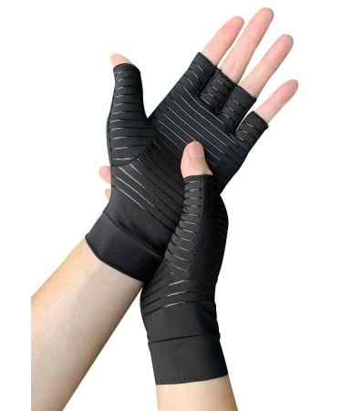 Arthritis Compression Gloves Copper Arthritis Gloves Women & Men for Osteoarthritis Arthritis Tendonitis and Typing-Rapid Recovery and Pain Relief for All Lifestyles(Pair) (L)