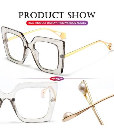 AIEYEZO Oversized Blue Light Glasses for Women | Anti-Fatigue & Headache Relief | Clear Grey Eyeglasses 52mm - Shop Now - Buy Online on GoSupps.com