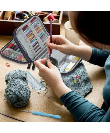 Katech 85-Piece Crochet Hooks Set with Storage Case - Ergonomic Knitting Needles Kit for DIY Hand Knitting - Blue - Buy Online on GoSupps.com