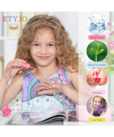 ETYJO Childrens Nail Varnish 12 Colors Quick Dry Non Toxic Nail Polish for Kids Peel-Off Water-Based Girls Nail Varnish Sets Kids Gift for Teenage Girls C-Rainbow - Buy Online on GoSupps.com