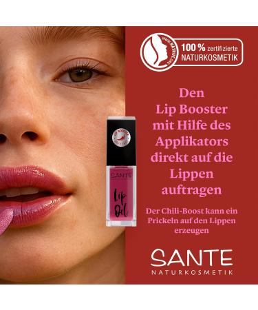  Sante Naturkosmetik SANTE Naturkosmetik Lip Booster 5 ml Hydrating Grip Primer with Hyaluronic Acid and Organic Chilli Extract for Plumped Lips - Buy Online on GoSupps.com