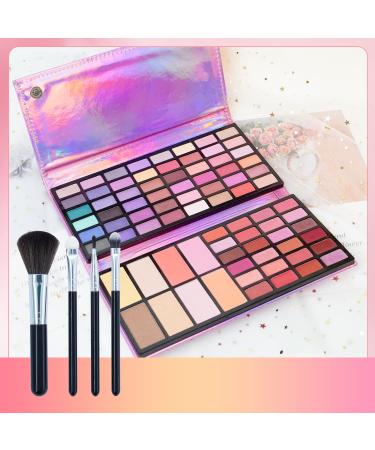 Nuotridge 80 Colors Makeup Kit with 4 Pcs Brushes makeup palette Matte Shimmer Glitter Makeup Gift Set With Eyeshadow Lipgloss Contour All in One Make Up Kit
