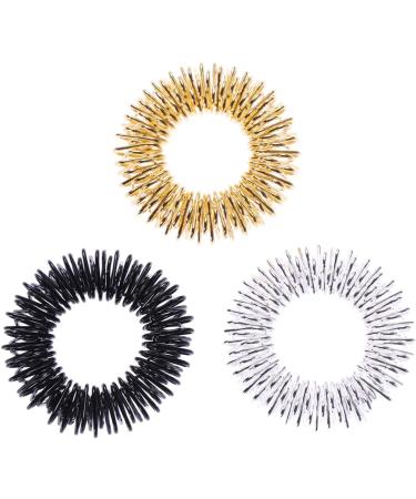 Buy SUPVOX 3PCS Chinese Medicine Massage Rings - Acupressure Finger Therapy (Gold Silver Black) for Pain Relief & Relaxation - Buy Online on GoSupps.com