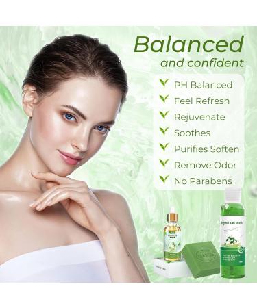 Tea Tree Feminine Wash & Yoni Oil Set - pH Balance Odor Removal & Moisturizing | 1 Fl.Oz Oil 5.07 Fl.Oz Wash & 3.53 Oz Soap for Women - Buy Online on GoSupps.com