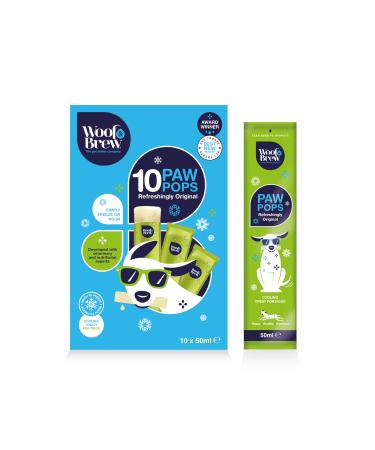 WOOF&BREW Paw Pops Cooling Ice Pop Treats for Dogs - New Improved Recipe & 10 Pack Size