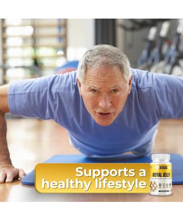 HONEYBEEZONE-Royal Jelly Capsules 500 mg Energy Glowing Skin and Brain Booster Supplement | Non-GMO Gluten-Free 60 Easy-to-Swallow Veggie Capsules - Buy Online on GoSupps.com