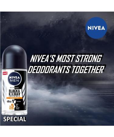 NIVEA Black & White Fresh Men's Roll-On Deodorant - Alcohol-Free 48-Hour Protection 1.7 oz (Pack of 3) - Shop Internationally - Buy Online on GoSupps.com