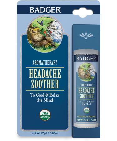 Badger Organic Headache Soother - Peppermint & Lavender 0.60 oz | Natural Relief - Buy Online on GoSupps.com